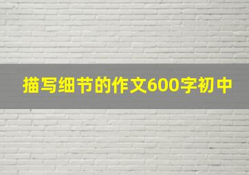 描写细节的作文600字初中