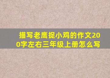 描写老鹰捉小鸡的作文200字左右三年级上册怎么写