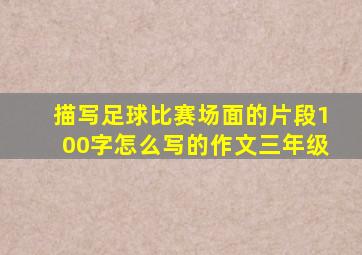 描写足球比赛场面的片段100字怎么写的作文三年级