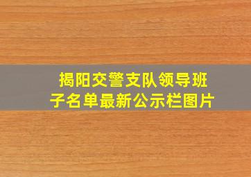 揭阳交警支队领导班子名单最新公示栏图片