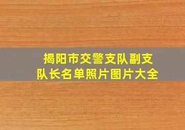 揭阳市交警支队副支队长名单照片图片大全