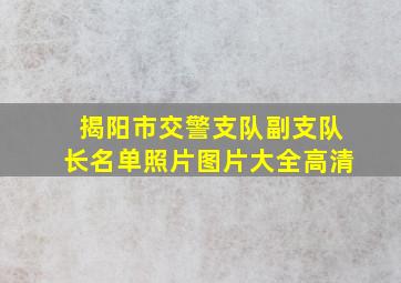 揭阳市交警支队副支队长名单照片图片大全高清