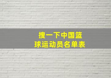 搜一下中国篮球运动员名单表