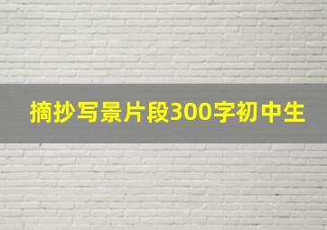 摘抄写景片段300字初中生