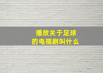 播放关于足球的电视剧叫什么