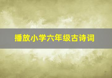 播放小学六年级古诗词