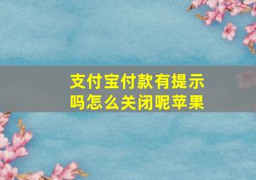 支付宝付款有提示吗怎么关闭呢苹果