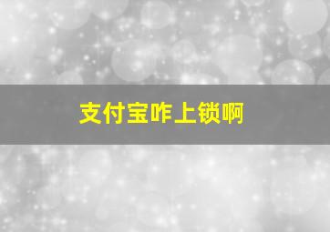 支付宝咋上锁啊