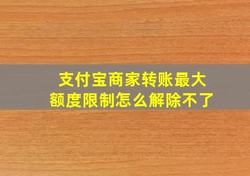 支付宝商家转账最大额度限制怎么解除不了