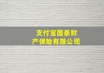 支付宝国泰财产保险有限公司