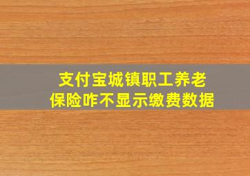 支付宝城镇职工养老保险咋不显示缴费数据