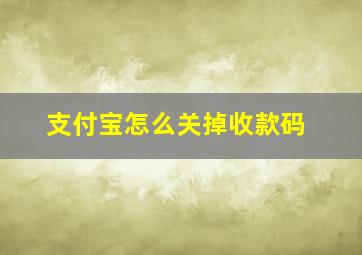 支付宝怎么关掉收款码