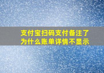 支付宝扫码支付备注了为什么账单详情不显示