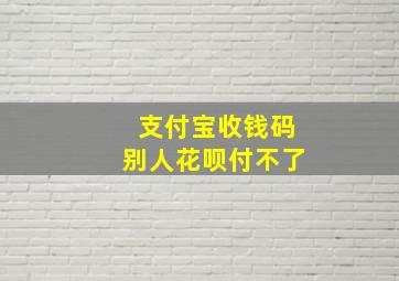 支付宝收钱码别人花呗付不了