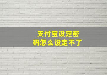 支付宝设定密码怎么设定不了