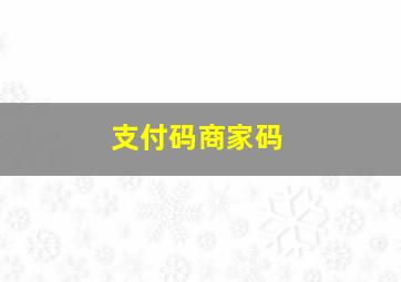 支付码商家码