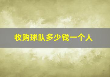 收购球队多少钱一个人