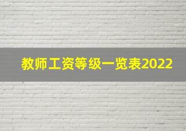 教师工资等级一览表2022