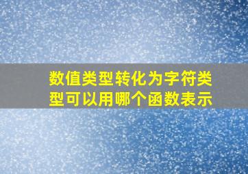 数值类型转化为字符类型可以用哪个函数表示