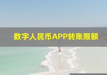 数字人民币APP转账限额