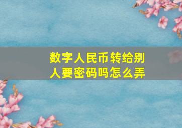 数字人民币转给别人要密码吗怎么弄