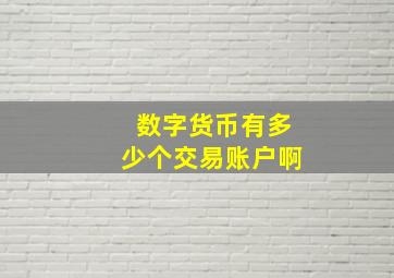 数字货币有多少个交易账户啊