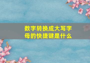 数字转换成大写字母的快捷键是什么