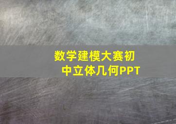 数学建模大赛初中立体几何PPT