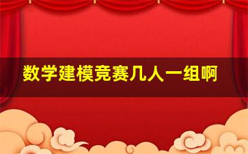 数学建模竞赛几人一组啊