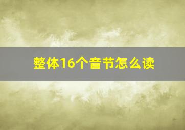 整体16个音节怎么读