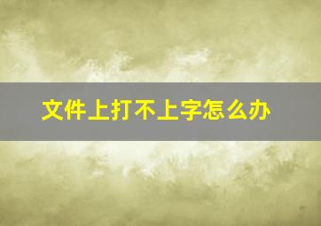 文件上打不上字怎么办