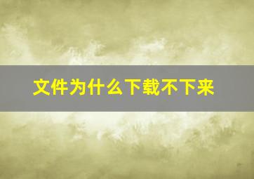 文件为什么下载不下来