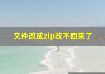 文件改成zip改不回来了