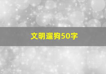 文明遛狗50字