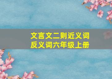 文言文二则近义词反义词六年级上册