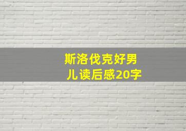 斯洛伐克好男儿读后感20字