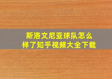 斯洛文尼亚球队怎么样了知乎视频大全下载