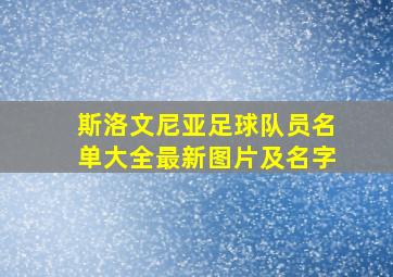 斯洛文尼亚足球队员名单大全最新图片及名字