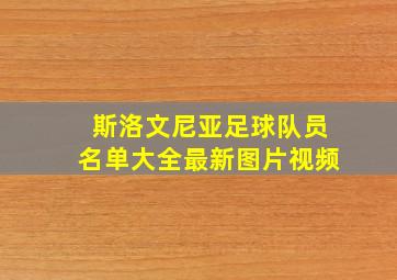 斯洛文尼亚足球队员名单大全最新图片视频