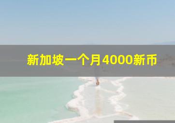 新加坡一个月4000新币