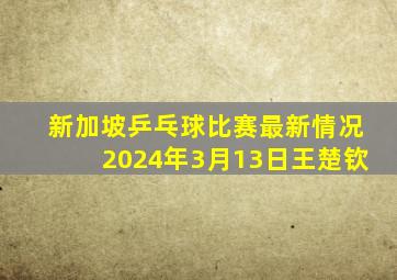 新加坡乒乓球比赛最新情况2024年3月13日王楚钦