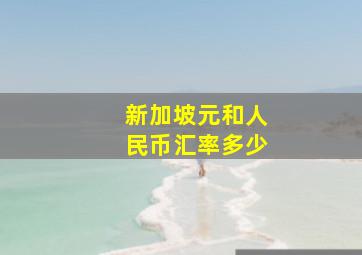 新加坡元和人民币汇率多少