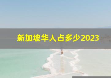 新加坡华人占多少2023