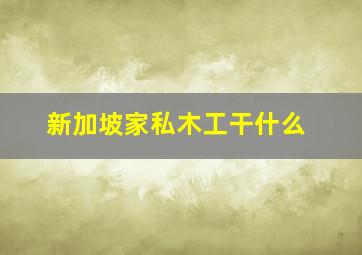 新加坡家私木工干什么