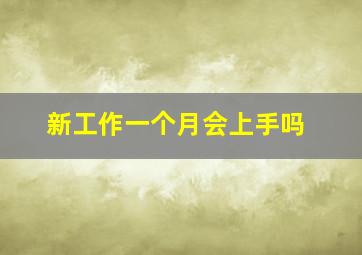 新工作一个月会上手吗