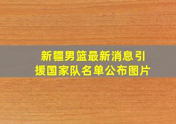 新疆男篮最新消息引援国家队名单公布图片