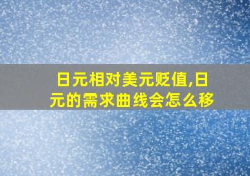 日元相对美元贬值,日元的需求曲线会怎么移