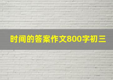 时间的答案作文800字初三