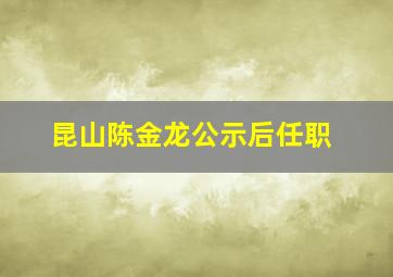 昆山陈金龙公示后任职