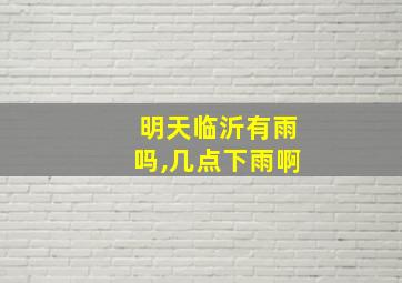 明天临沂有雨吗,几点下雨啊